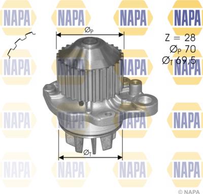 NAPA NWP1137 - Водна помпа vvparts.bg