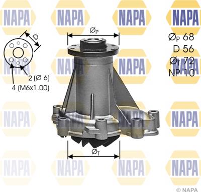 NAPA NWP1357 - Водна помпа vvparts.bg