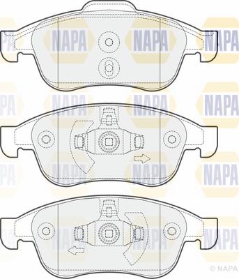 NAPA PBP7305 - Комплект спирачно феродо, дискови спирачки vvparts.bg