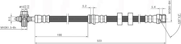 NATIONAL NBH6052 - Спирачен маркуч vvparts.bg