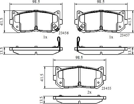 NATIONAL NP3099 - Комплект спирачно феродо, дискови спирачки vvparts.bg