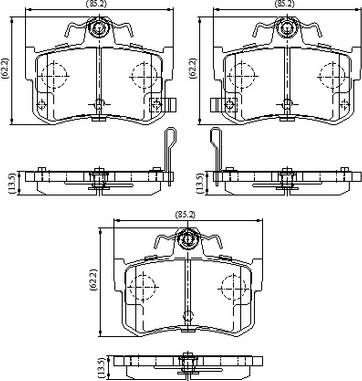 NATIONAL NP3097 - Комплект спирачно феродо, дискови спирачки vvparts.bg