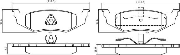 NATIONAL NP3064 - Комплект спирачно феродо, дискови спирачки vvparts.bg