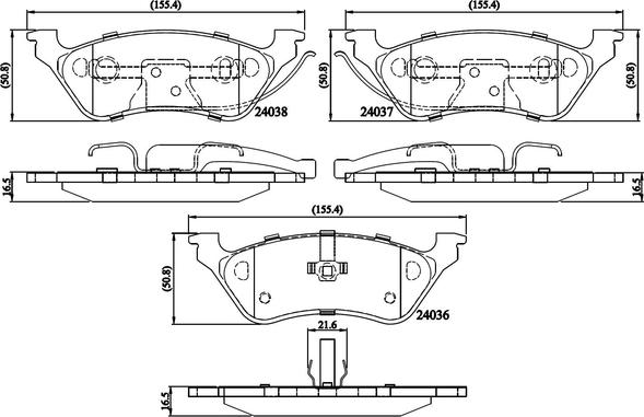 NATIONAL NP3065 - Комплект спирачно феродо, дискови спирачки vvparts.bg