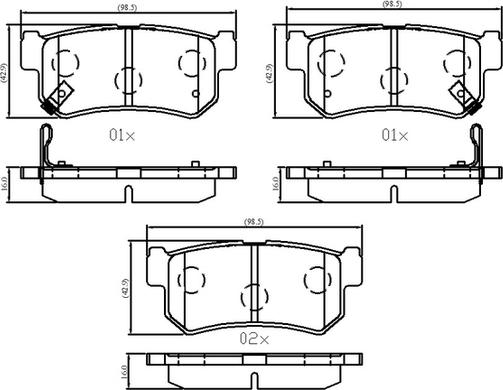 NATIONAL NP3060 - Комплект спирачно феродо, дискови спирачки vvparts.bg