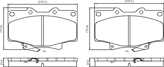 NATIONAL NP3061 - Комплект спирачно феродо, дискови спирачки vvparts.bg