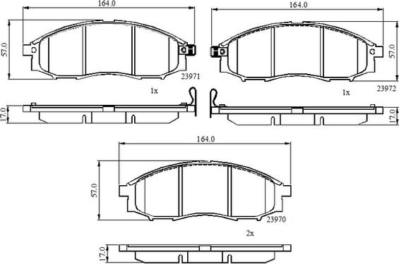 NATIONAL NP3086 - Комплект спирачно феродо, дискови спирачки vvparts.bg