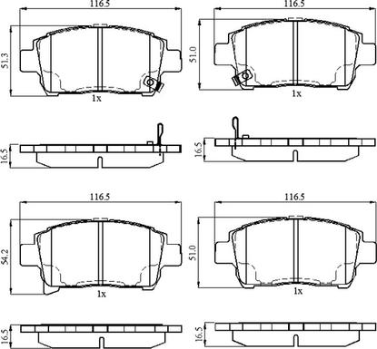 NATIONAL NP3025 - Комплект спирачно феродо, дискови спирачки vvparts.bg