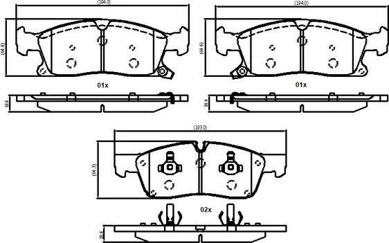 NATIONAL NP3075 - Комплект спирачно феродо, дискови спирачки vvparts.bg