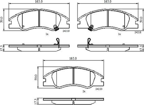 NATIONAL NP3104 - Комплект спирачно феродо, дискови спирачки vvparts.bg