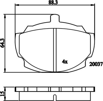 NATIONAL NP3115 - Комплект спирачно феродо, дискови спирачки vvparts.bg