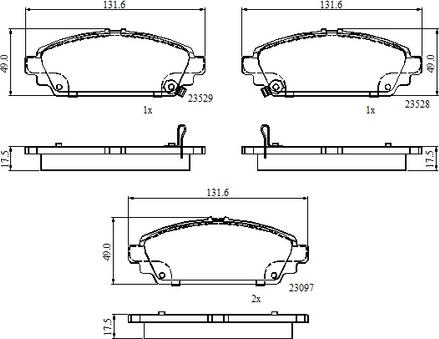 NATIONAL NP3111 - Комплект спирачно феродо, дискови спирачки vvparts.bg