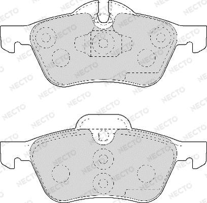 Necto FD6959A - Комплект спирачно феродо, дискови спирачки vvparts.bg