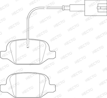 Necto FD7492A - Комплект спирачно феродо, дискови спирачки vvparts.bg