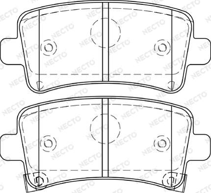 Necto FD7448A - Комплект спирачно феродо, дискови спирачки vvparts.bg