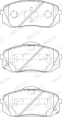 Necto FD7405A - Комплект спирачно феродо, дискови спирачки vvparts.bg
