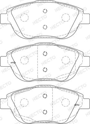 Necto FD7472A - Комплект спирачно феродо, дискови спирачки vvparts.bg