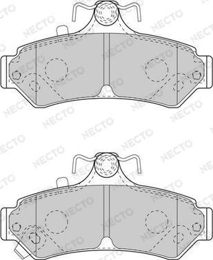 Necto FD7572A - Комплект спирачно феродо, дискови спирачки vvparts.bg