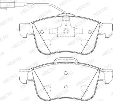 Necto FD7196A - Комплект спирачно феродо, дискови спирачки vvparts.bg