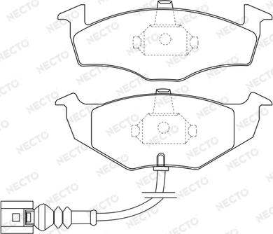 Necto FD7114A - Комплект спирачно феродо, дискови спирачки vvparts.bg