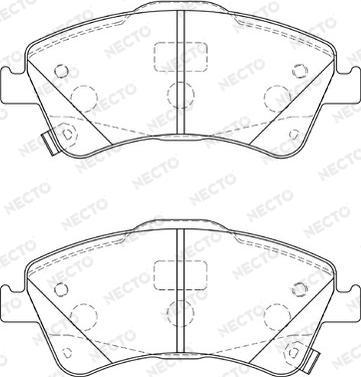 Necto FD7343A - Комплект спирачно феродо, дискови спирачки vvparts.bg