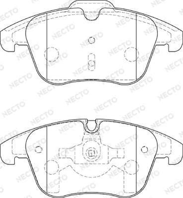 Necto FD7384A - Комплект спирачно феродо, дискови спирачки vvparts.bg