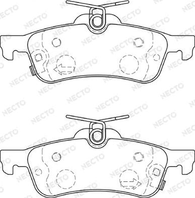 Necto FD7334A - Комплект спирачно феродо, дискови спирачки vvparts.bg