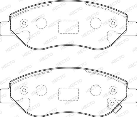 Necto FD7264A - Комплект спирачно феродо, дискови спирачки vvparts.bg