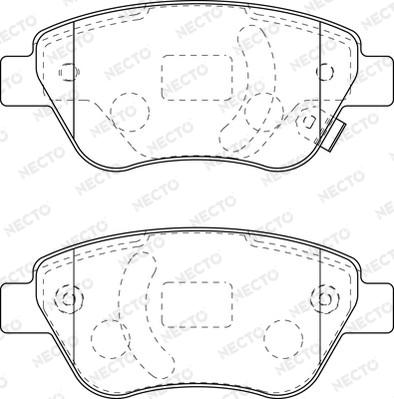 Necto FD7263A - Комплект спирачно феродо, дискови спирачки vvparts.bg