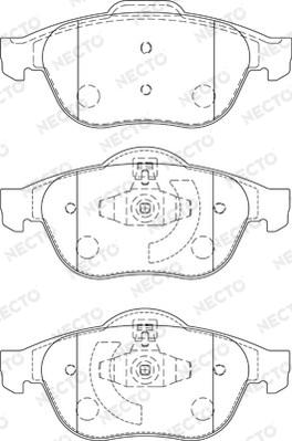 Necto FD7228A - Комплект спирачно феродо, дискови спирачки vvparts.bg