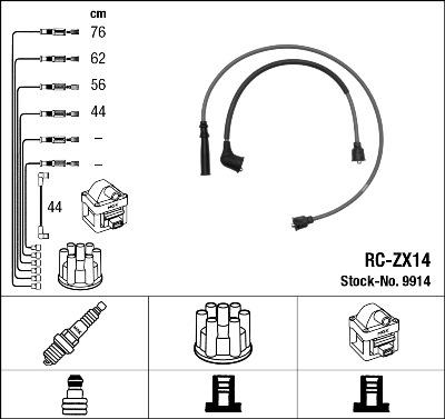 NGK 9914 - Комплект запалителеи кабели vvparts.bg
