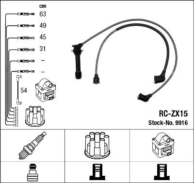 NGK 9916 - Комплект запалителеи кабели vvparts.bg