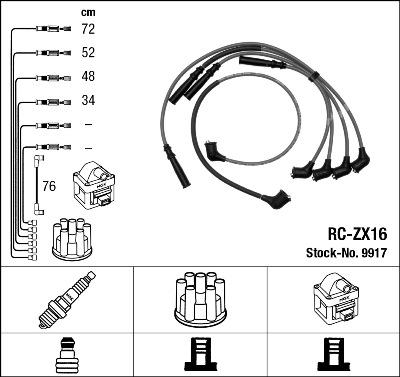 NGK 9917 - Комплект запалителеи кабели vvparts.bg