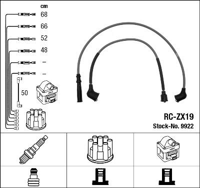 NGK 9922 - Комплект запалителеи кабели vvparts.bg