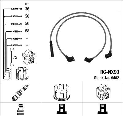 NGK 9482 - Комплект запалителеи кабели vvparts.bg