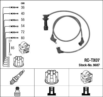 NGK 9687 - Комплект запалителеи кабели vvparts.bg
