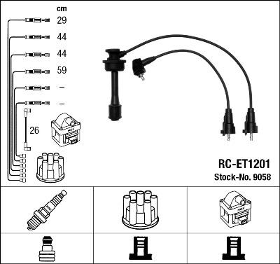 NGK 9058 - Комплект запалителеи кабели vvparts.bg