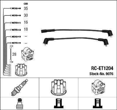 NGK 9076 - Комплект запалителеи кабели vvparts.bg