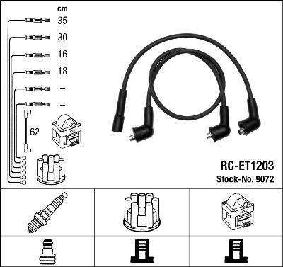 NGK 9072 - Комплект запалителеи кабели vvparts.bg