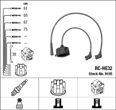 NGK 9105 - Комплект запалителеи кабели vvparts.bg