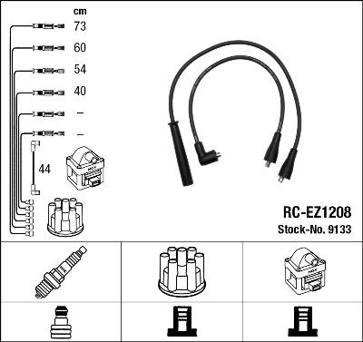 NGK 9133 - Комплект запалителеи кабели vvparts.bg