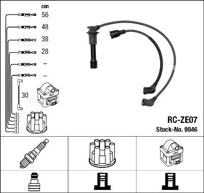 NGK 9846 - Комплект запалителеи кабели vvparts.bg