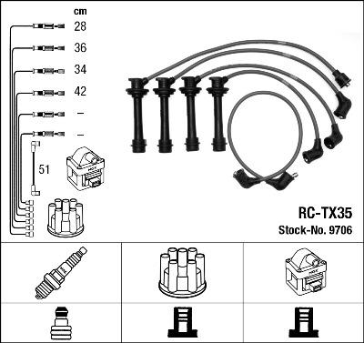 NGK 9706 - Комплект запалителеи кабели vvparts.bg