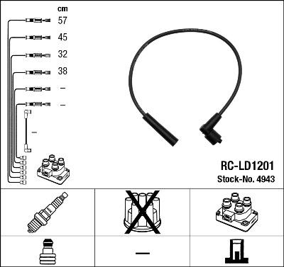 NGK 4943 - Комплект запалителеи кабели vvparts.bg