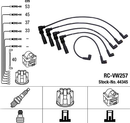 NGK 44345 - Комплект запалителеи кабели vvparts.bg