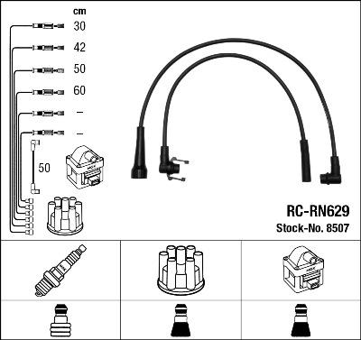 NGK 8507 - Комплект запалителеи кабели vvparts.bg