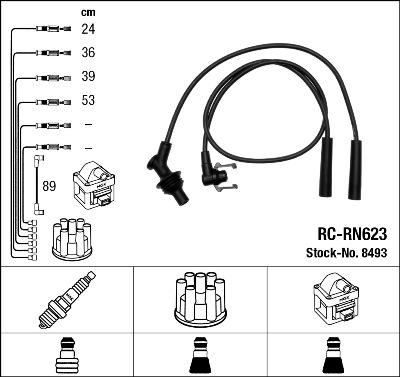 NGK 8493 - Комплект запалителеи кабели vvparts.bg