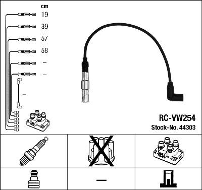 NGK 44303 - Комплект запалителеи кабели vvparts.bg