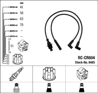 NGK 8485 - Комплект запалителеи кабели vvparts.bg