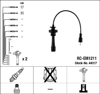 NGK 44317 - Комплект запалителеи кабели vvparts.bg